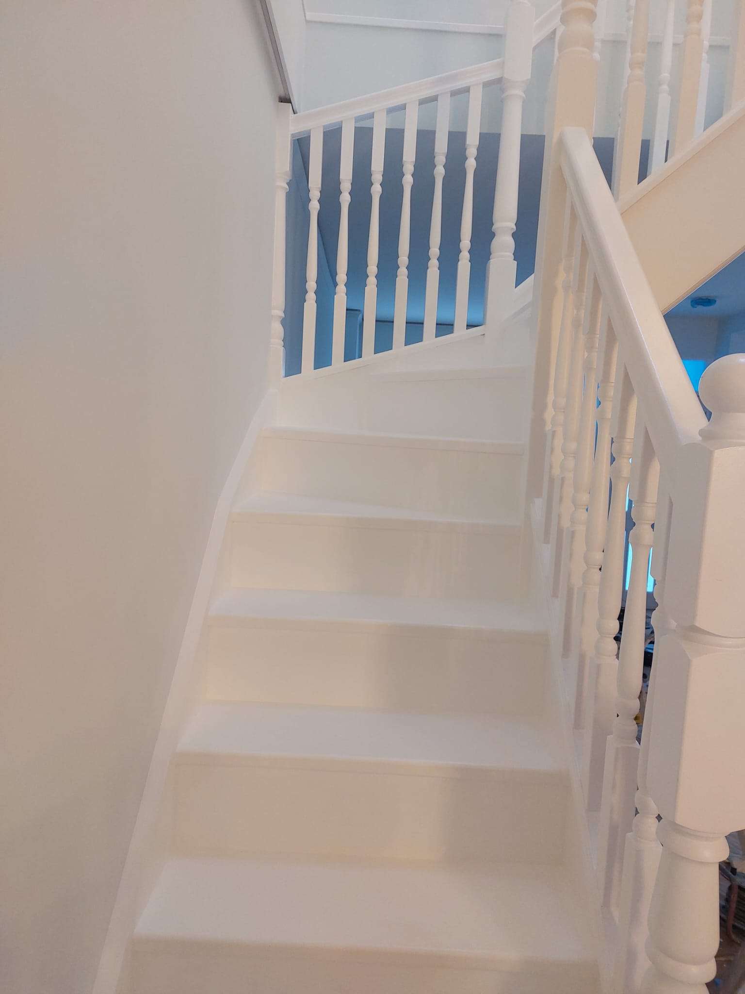 Banisters with a new white paint