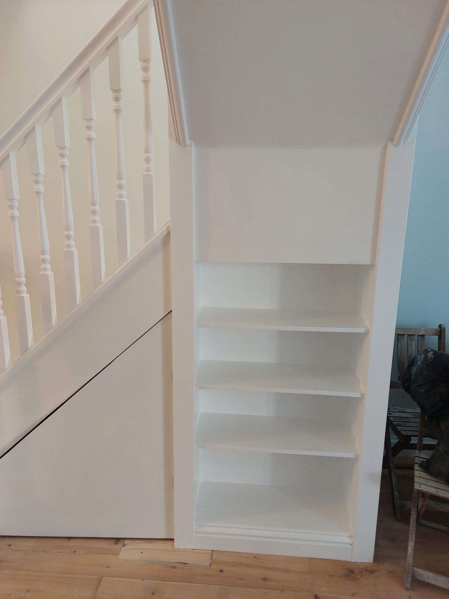 Banisters with a new white paint